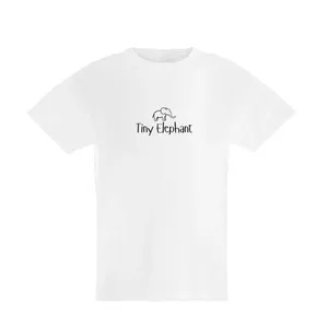 Ladies Cropped Baby Tee | Womens White Y2K Fitted Tee with Cute Tiny Elephant Print | Soft Cotton