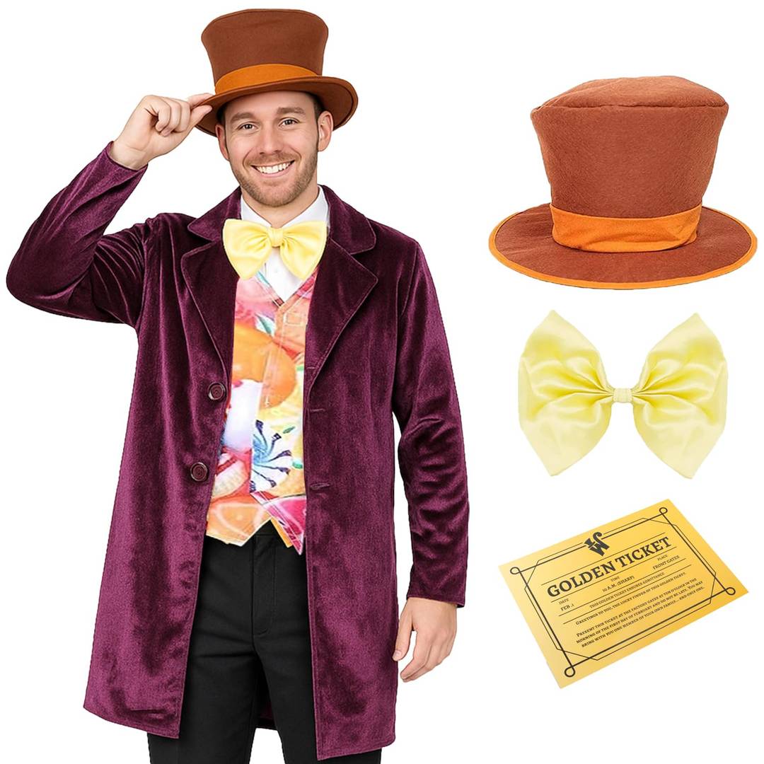 Mens Chocolate Factory Boss Costume | Golden Ticket Book Day Outfit