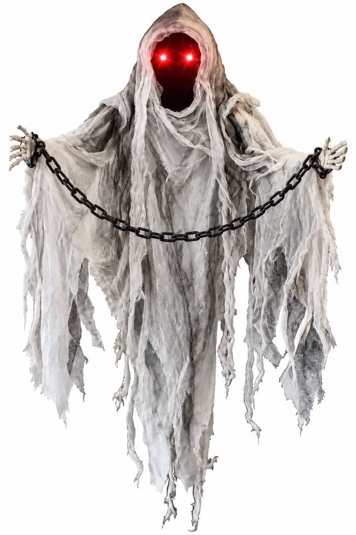 Adult Halloween Ghost Prop | Animatronic Faceless Spectre Decoration