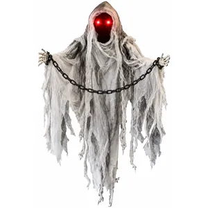 Adult Halloween Ghost Prop | Animatronic Faceless Spectre Decoration