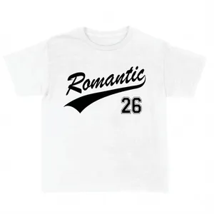 Adults Romantic Concert Fan T-Shirt | Unisex White Cotton Baby Tee with Romance 26 Front Print | Wembley July 2026 Stadium Show Merch