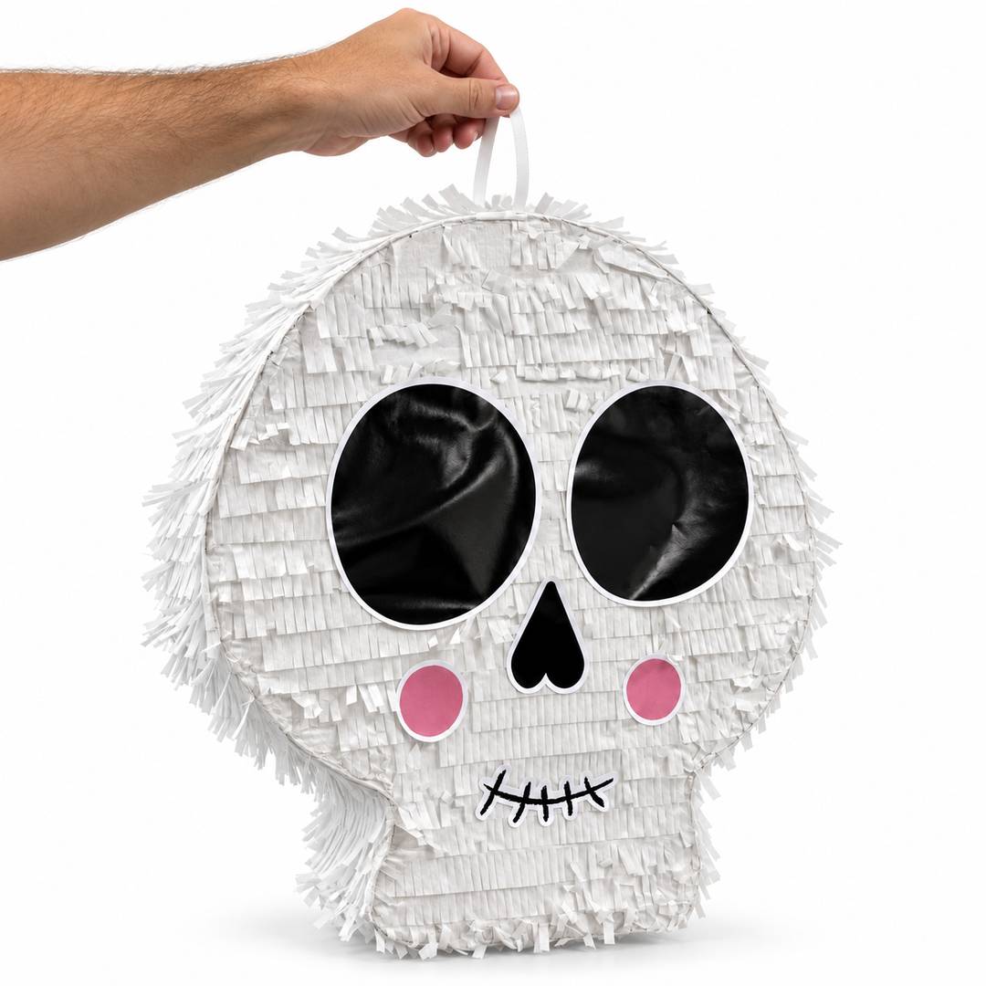 Halloween Skull Pinata | White Skeleton Party Game Decoration 40 x 37cm