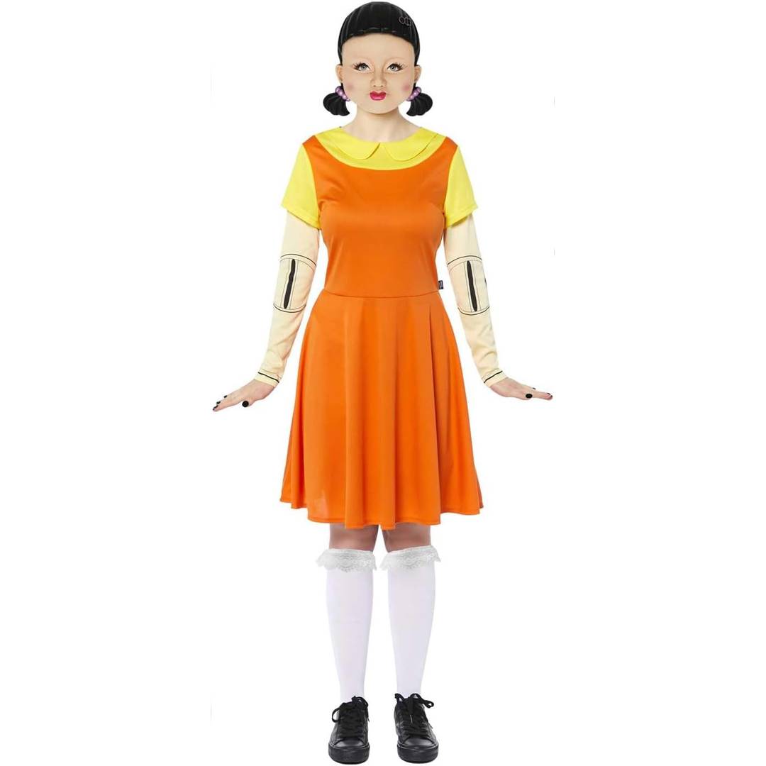 Womens Adult Halloween Doll Costume | Red Light Green Light Costume