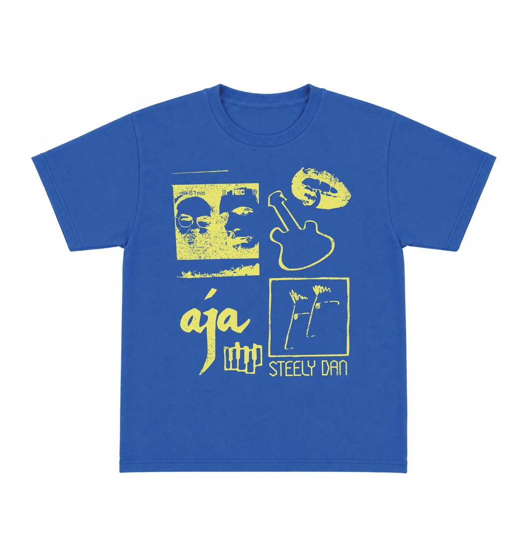 Ladies Retro Rock Tour Baby Tee | Royal Blue Concert Print Top