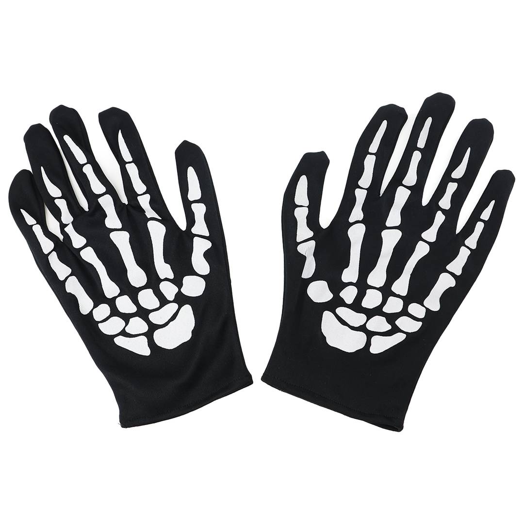 Adult Skeleton Gloves | Halloween Bone Print Costume Accessory