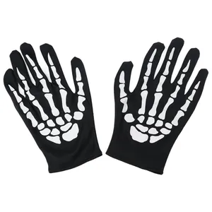 Adult Skeleton Gloves | Halloween Bone Print Costume Accessory