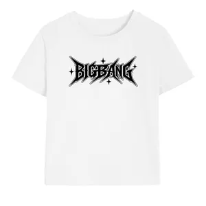 Womens K-Pop Concert Baby Tee | Black Graphic Print Top White