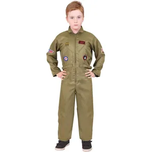 Kids Fighter Pilot Costume | 80s Aviator Jumpsuit Fancy Dress