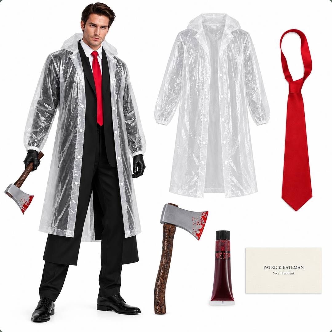 80s Bloody Businessman Costume Set | Halloween Fancy Dress