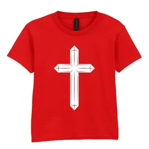 Red Cross Print T-Shirt | White Cotton | Unisex Concert Tee