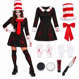Ladies Killer Cat Halloween Costume | 7pc Fancy Dress Set