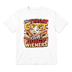 Mens Adults Throat Goat White T-Shirt | Stag Do Novelty Tee | 100% Cotton