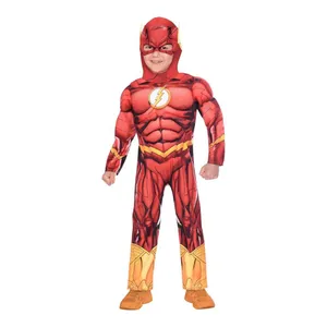 Kids Licensed Flash Costume | Red All-In-One Fancy Dress Superhero Outfit