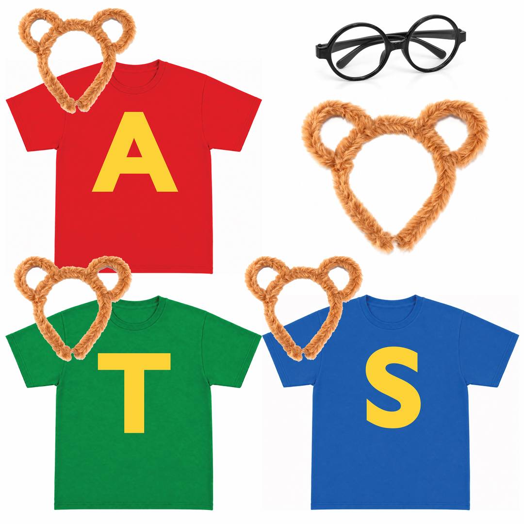 Adult Chipmunk Costume | Printed Tee & Ears Headband Set