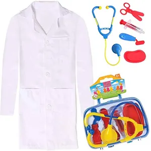 Kids Doctor Costume | White Lab Coat and Toy Medic Case Playset