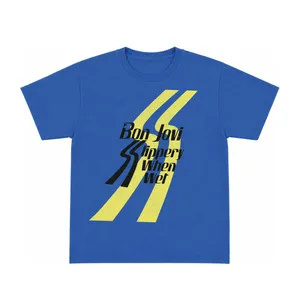 Womens Rock Concert T-Shirt | Retro 80s Tour Graphic Top Royal Blue