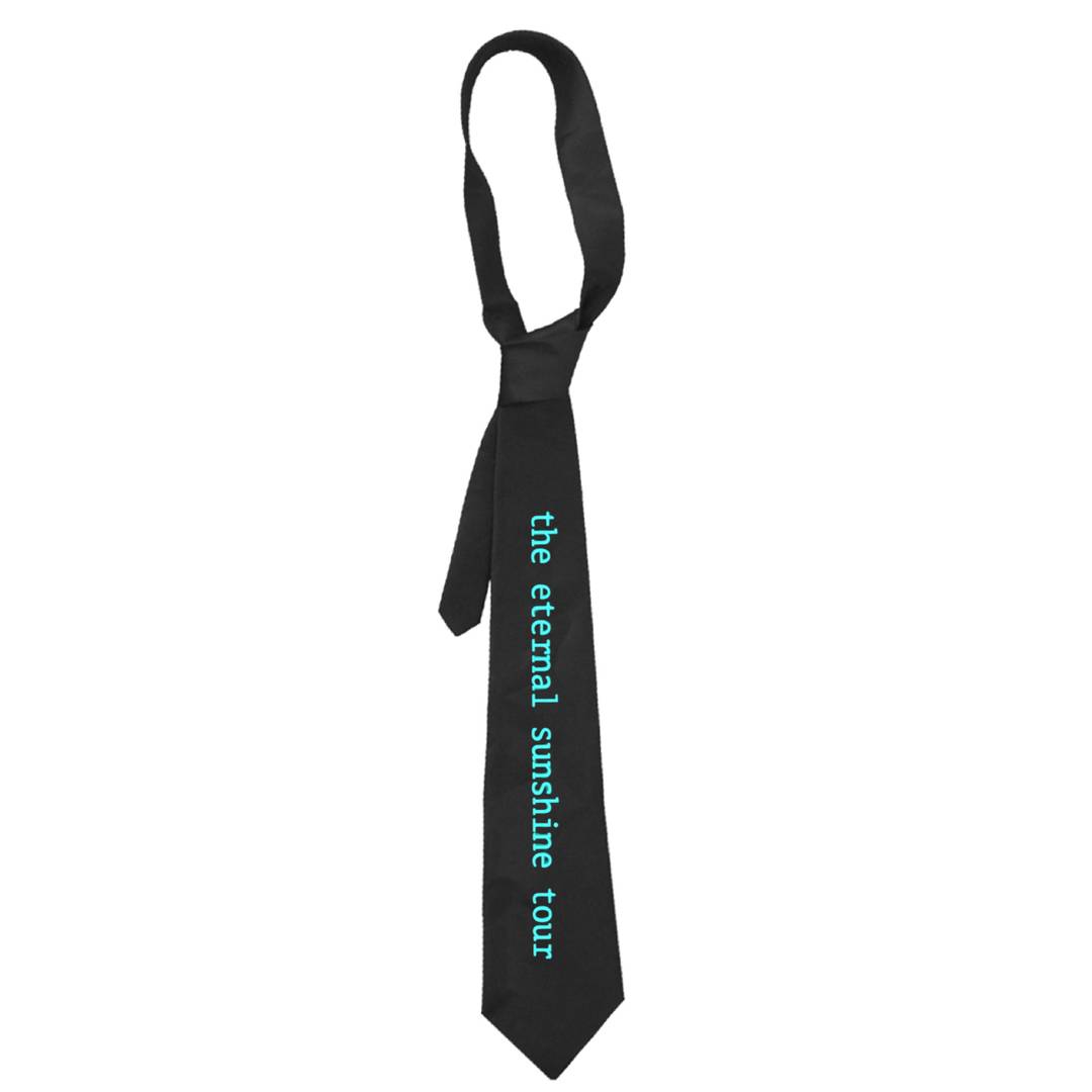 Adult Black Concert Costume Necktie | Eternal Sunshine Print | Soft Cotton Regular Tie for Pop Concert Nights