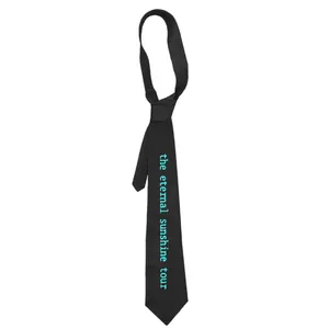 Adult Black Concert Costume Necktie | Eternal Sunshine Print | Soft Cotton Regular Tie for Pop Concert Nights