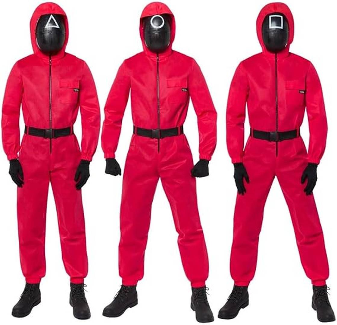 Adults Red Guard Costume | Dystopian Guard Fancy Dress Outfit