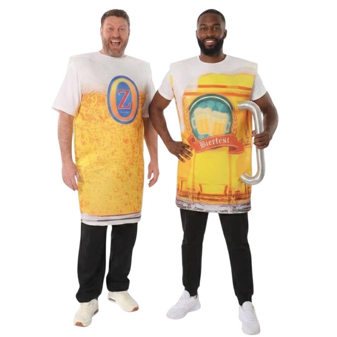 Beer Costume Duo | Stein & Pint Glass Costumes | Adult Stag Do One Size Fancy Dress