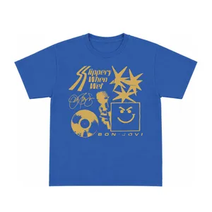 Adults Rock Concert T-Shirt | Royal Blue Tour Graphic Print Design