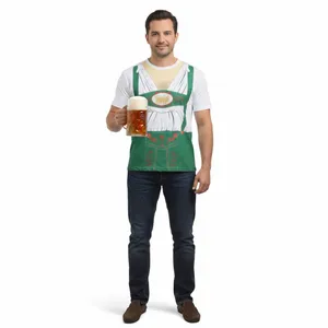 Mens Oktoberfest Bavarian T-Shirt - Green Lederhosen Costume Top