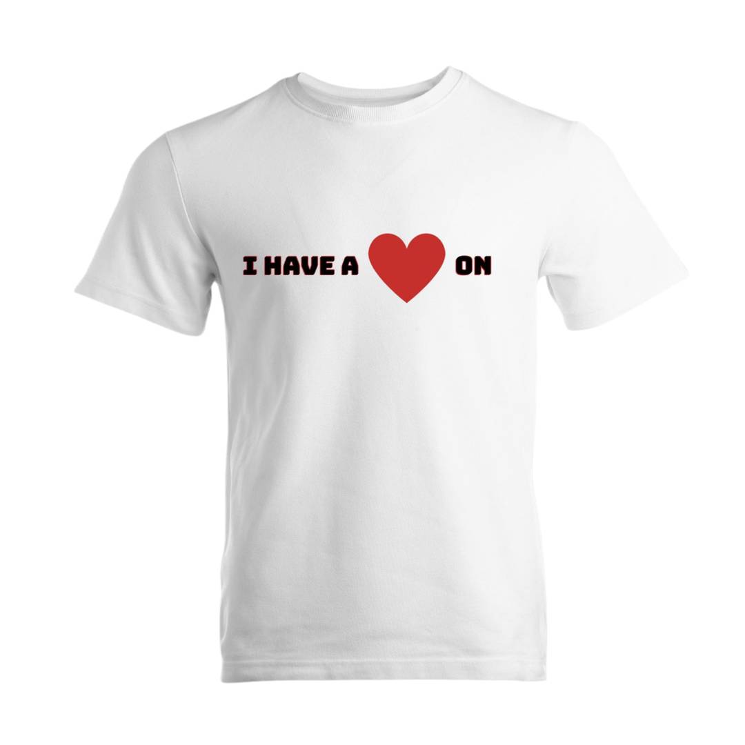 Mens I Have A Heart On Print White T-Shirt - Stag Do Tee