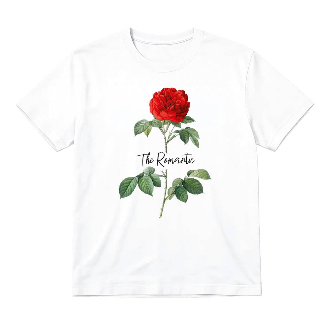 Ladies Romance Tour Baby Tee White | Cropped Cotton T-Shirt Red Rose Graphic Concert Outfit UK