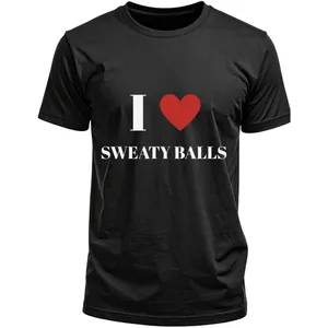 Adult Unisex ILOVESWEATYBALLS Slogan Print Stag T-Shirt Black