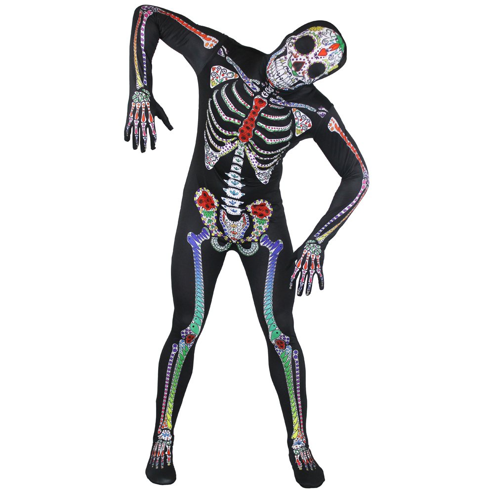 halloween sugar skull skinsuit