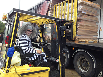 mad man on forklift