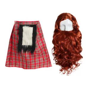 Scottish Kilt with Red Wig & Beard