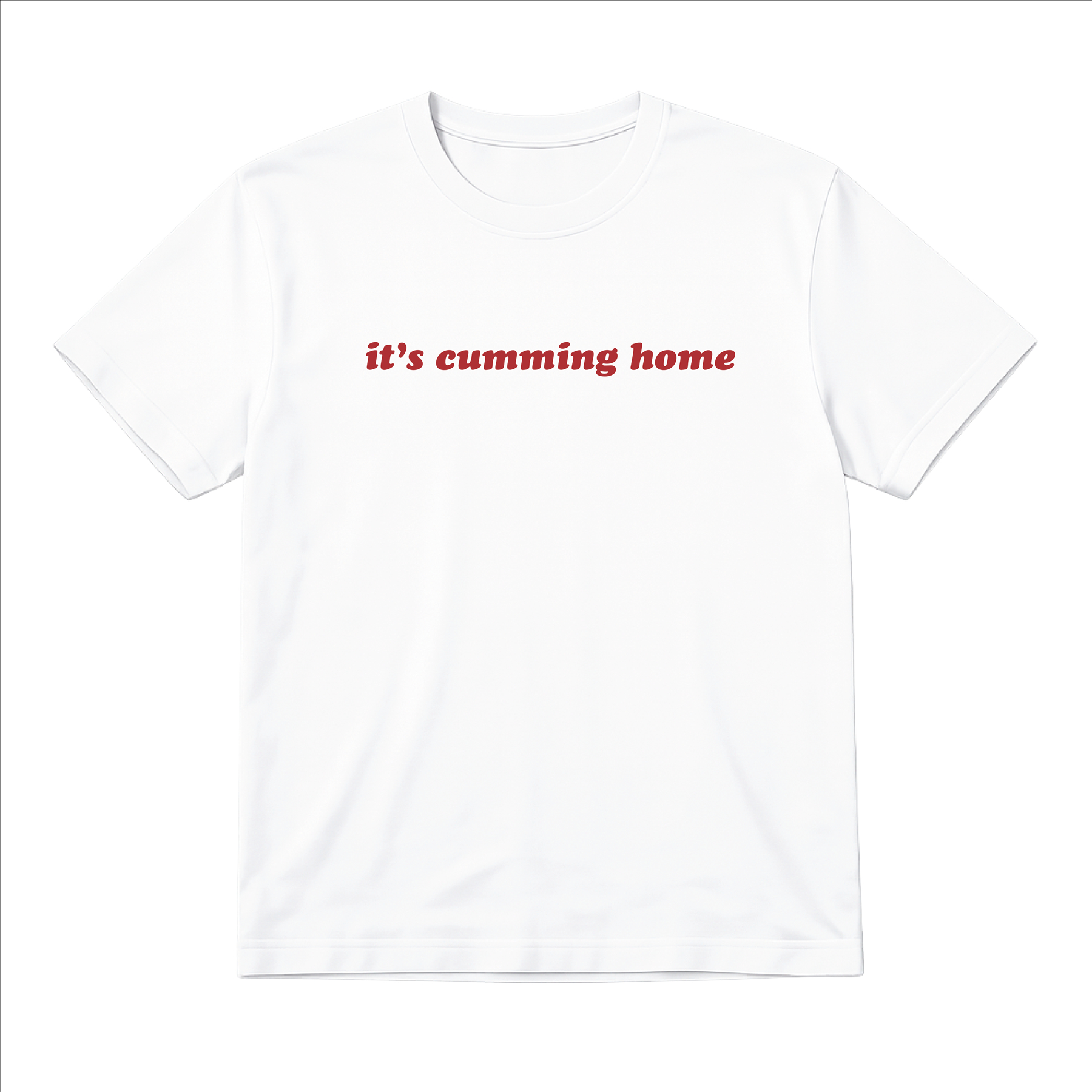 Ladies “It's Cumming Home” Baby Tee | Women’s Funny Football Supporter Tee | White Slogan Top