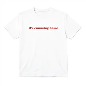 Ladies “It's Cumming Home” Baby Tee | Women’s Funny Football Supporter Tee | White Slogan Top