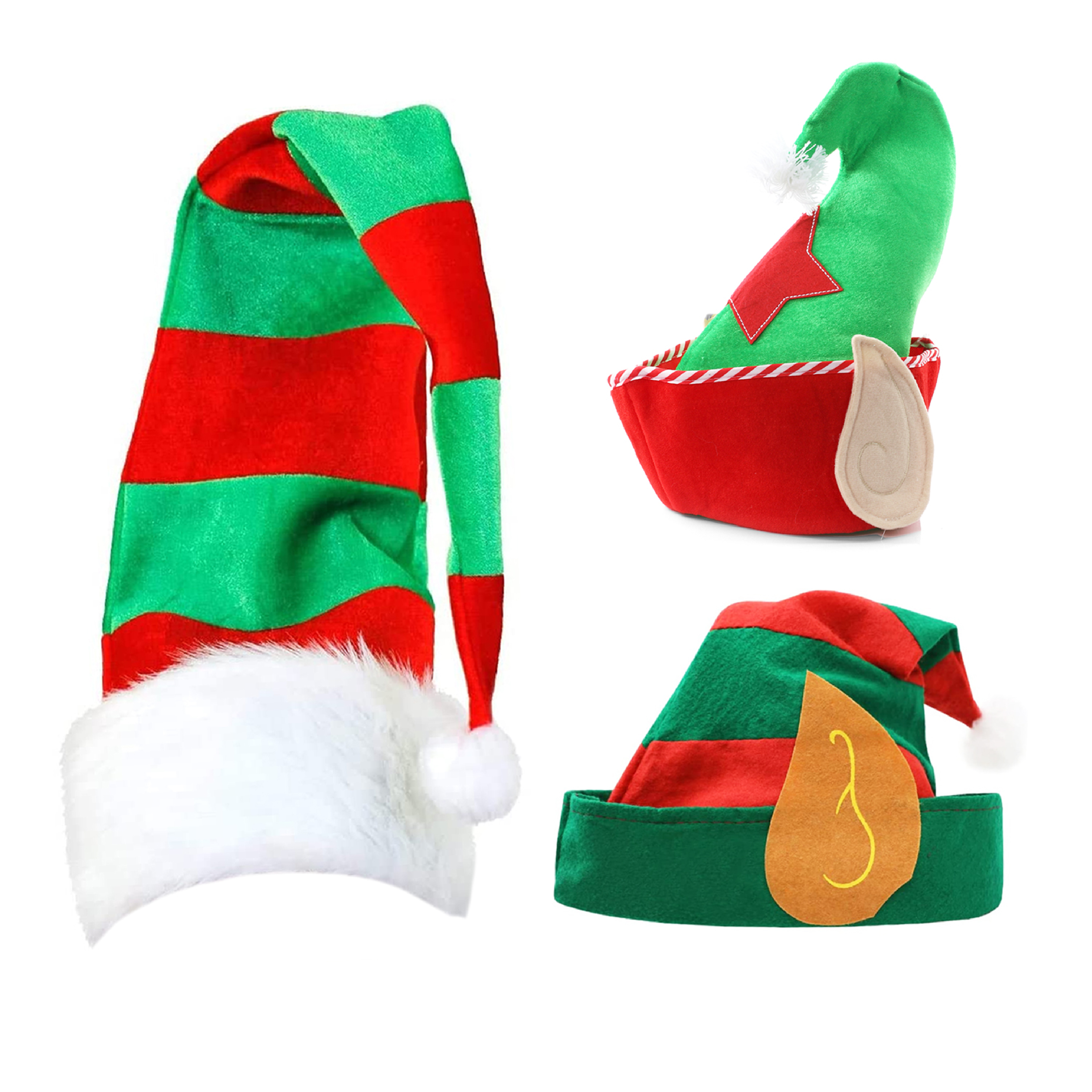 3 Pack Elf Hat Set