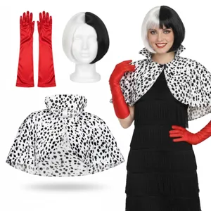 Evil Dog Lady Accessory Set | 3 Pcs | Cape, Bob Wig & Gloves