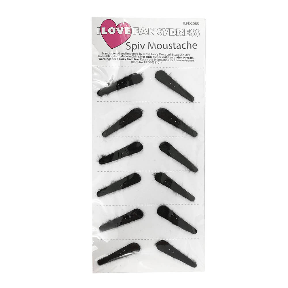 Pack of 6 Gangster Stick On Spiv Moustache
