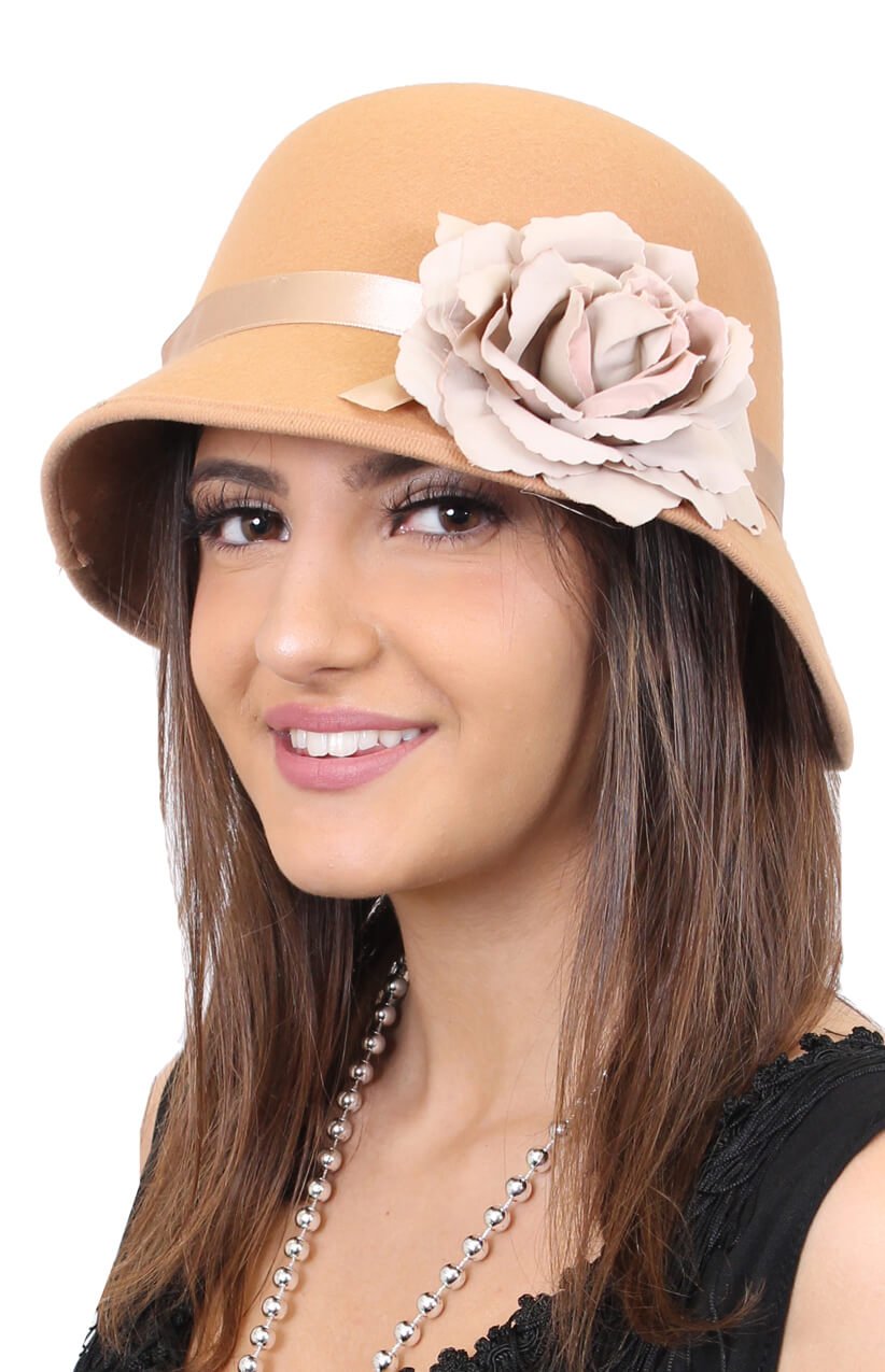 Beige Flowerpot Hat