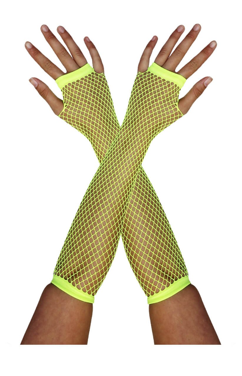 Green Fishnet Gloves