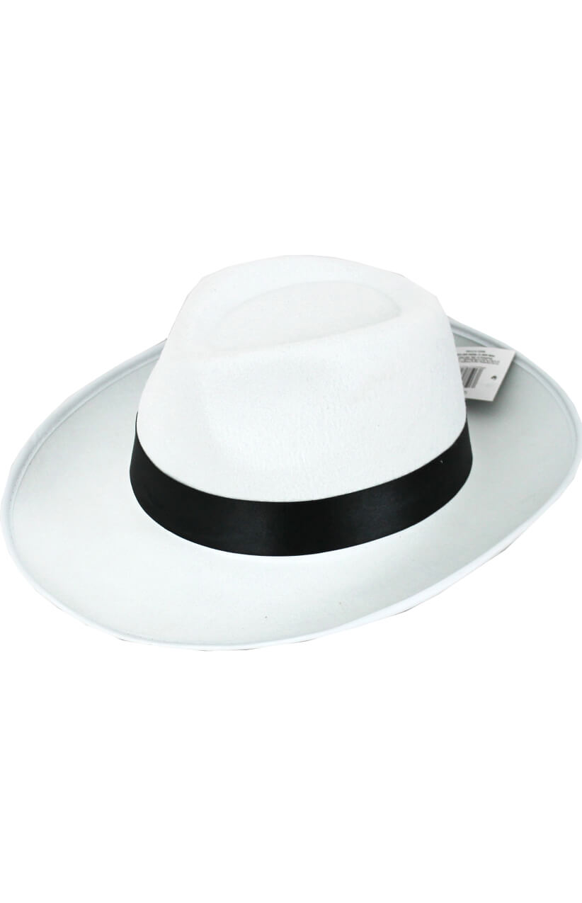 White Felt Trilby Hat with Satin Band