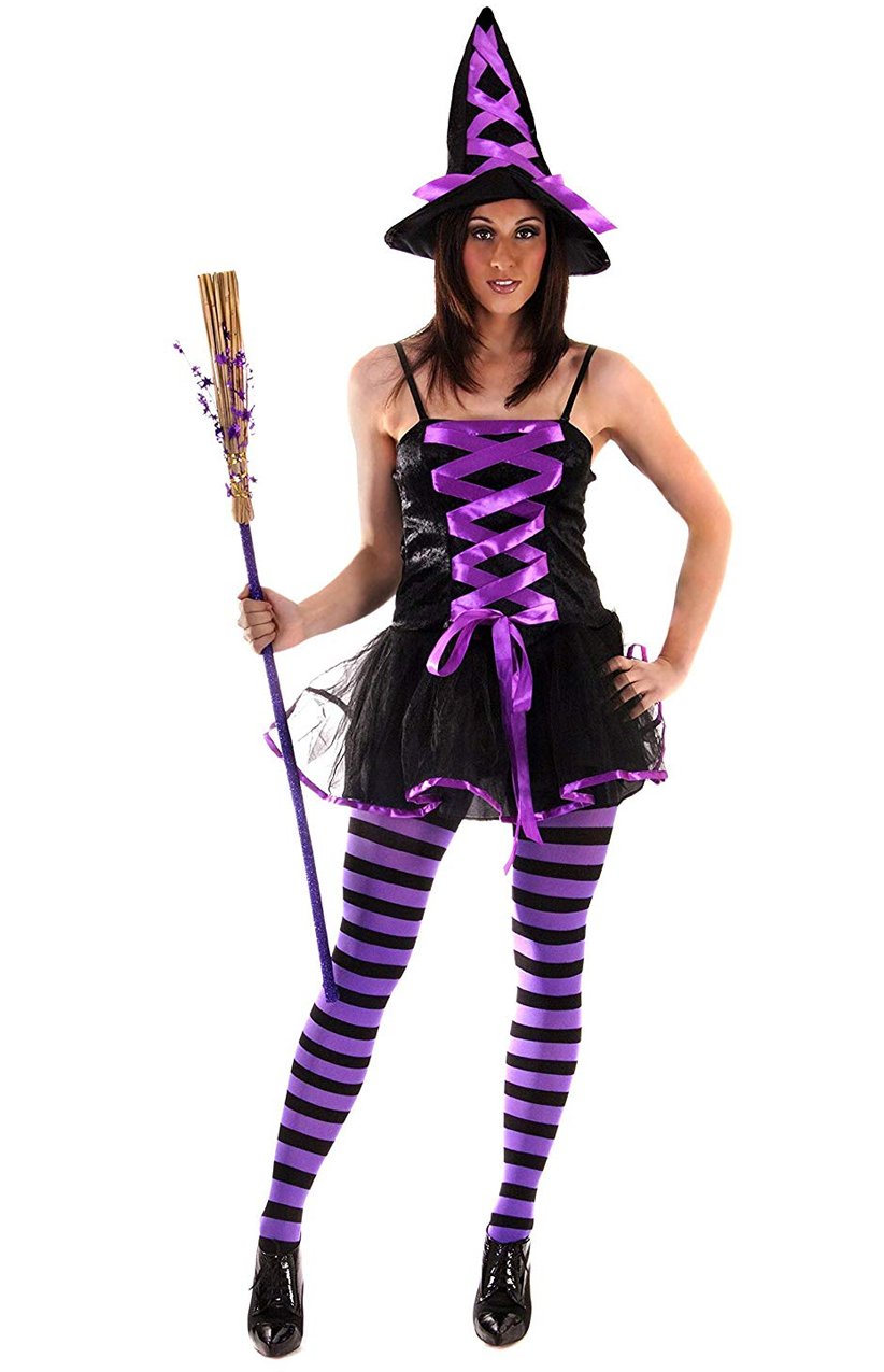 Sexy Witch with Purple Lace Costume