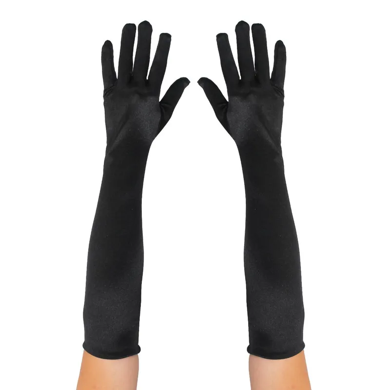 Long Black Gloves - Satin Long Black Gloves - Satin