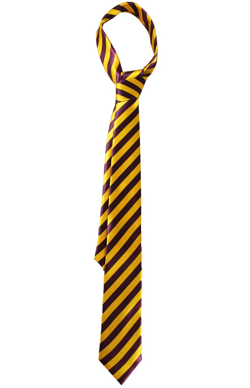 Maroon & Gold Striped School Tie
