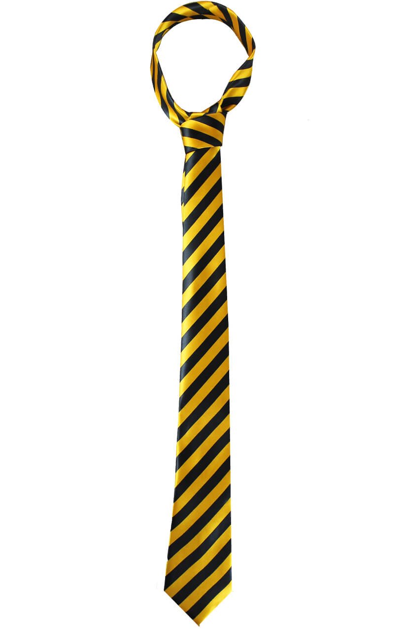 Black & Yellow Striped School Tie