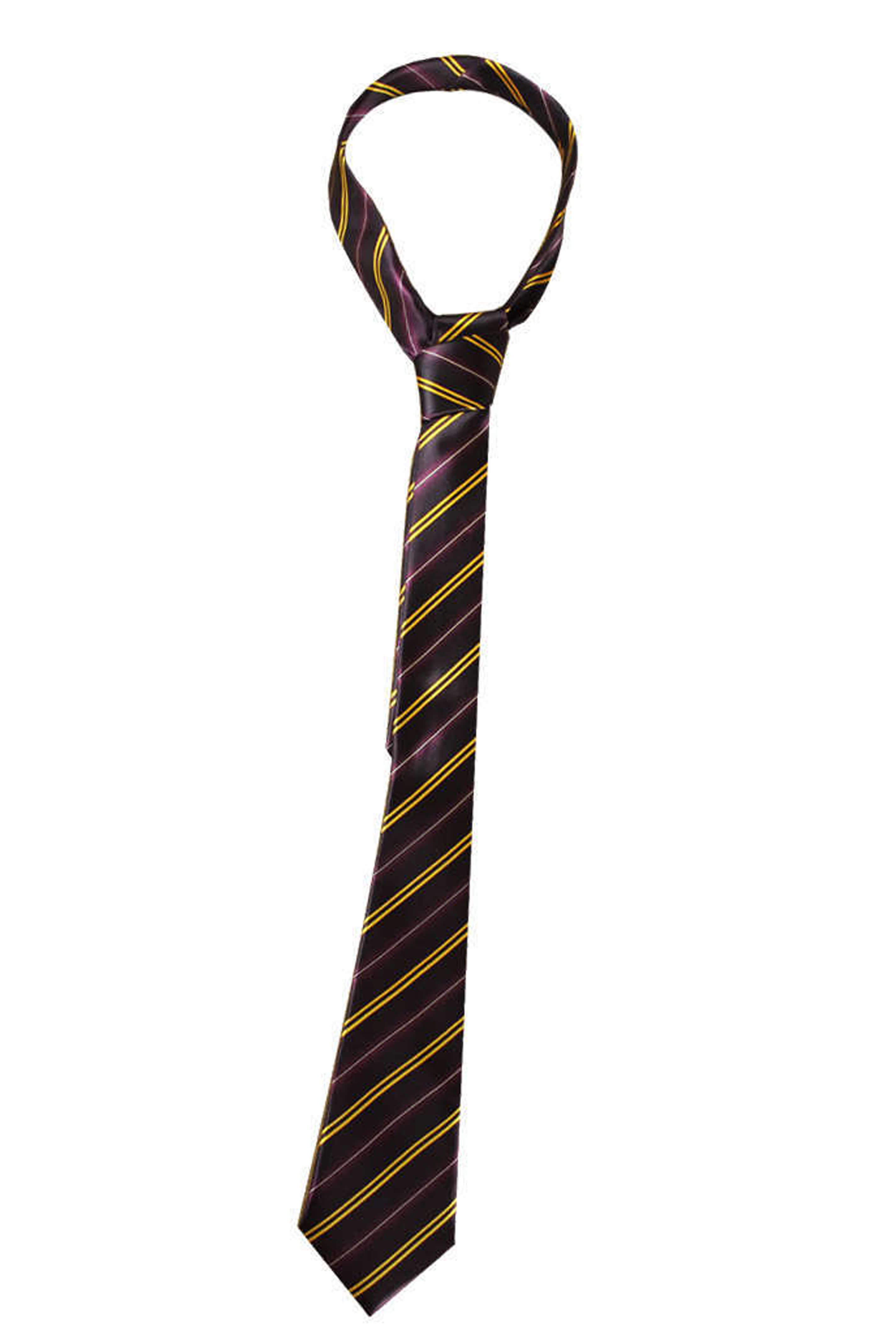 Thin Striped Claret & Gold Wizard School Tie