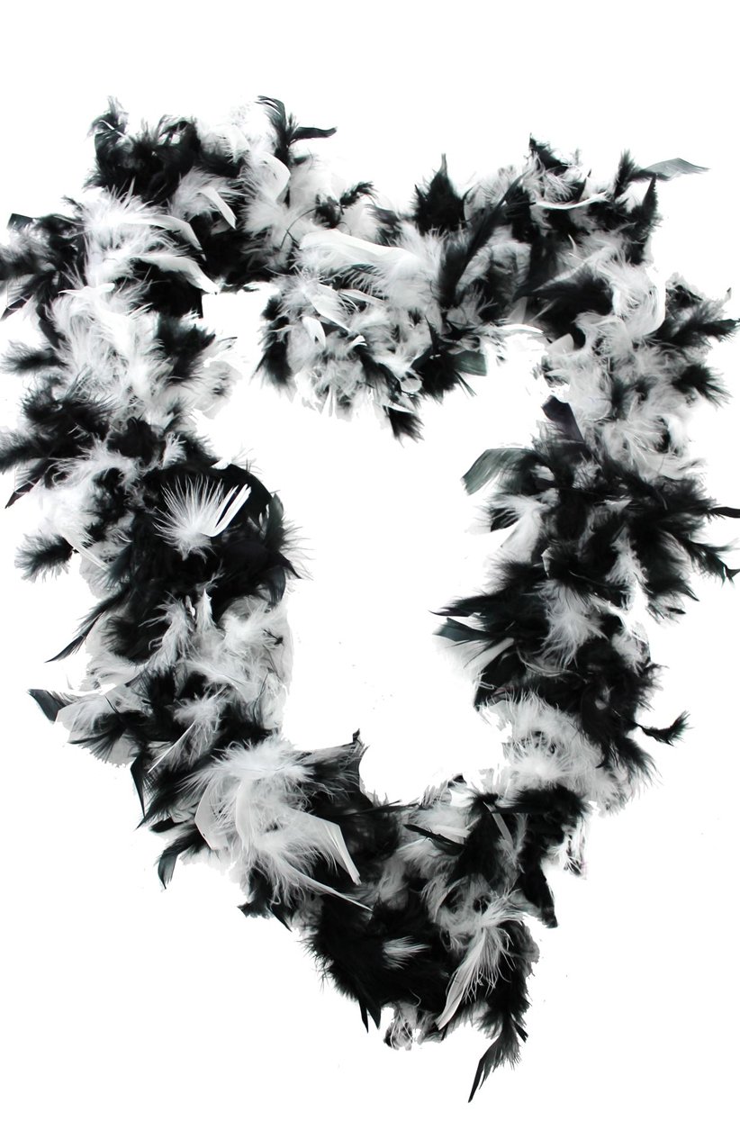 Black and White Feather Boa 65g