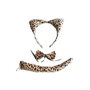 Leopard Set with Ears Bow Tie and Tail