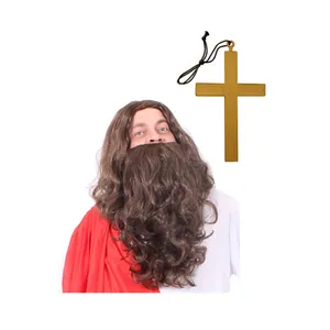Beard, Wig and Cross Jesus Set