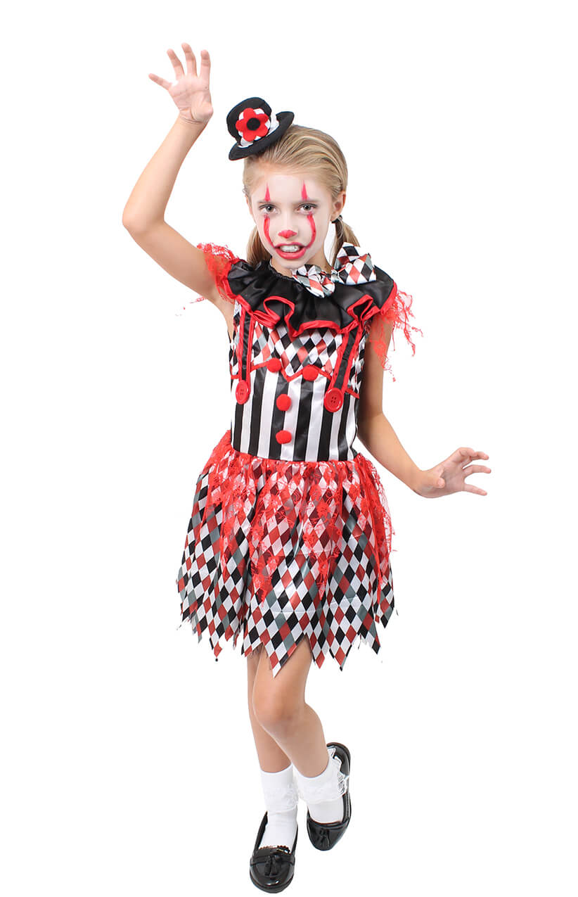 Girls Scary Clown Costume
