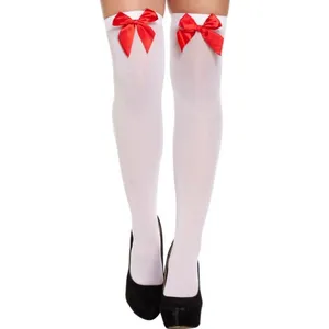 White Stockings with Red Bow